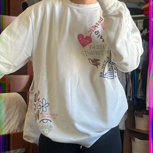 lonely ghost girl gang crew neck sweatshirt size L